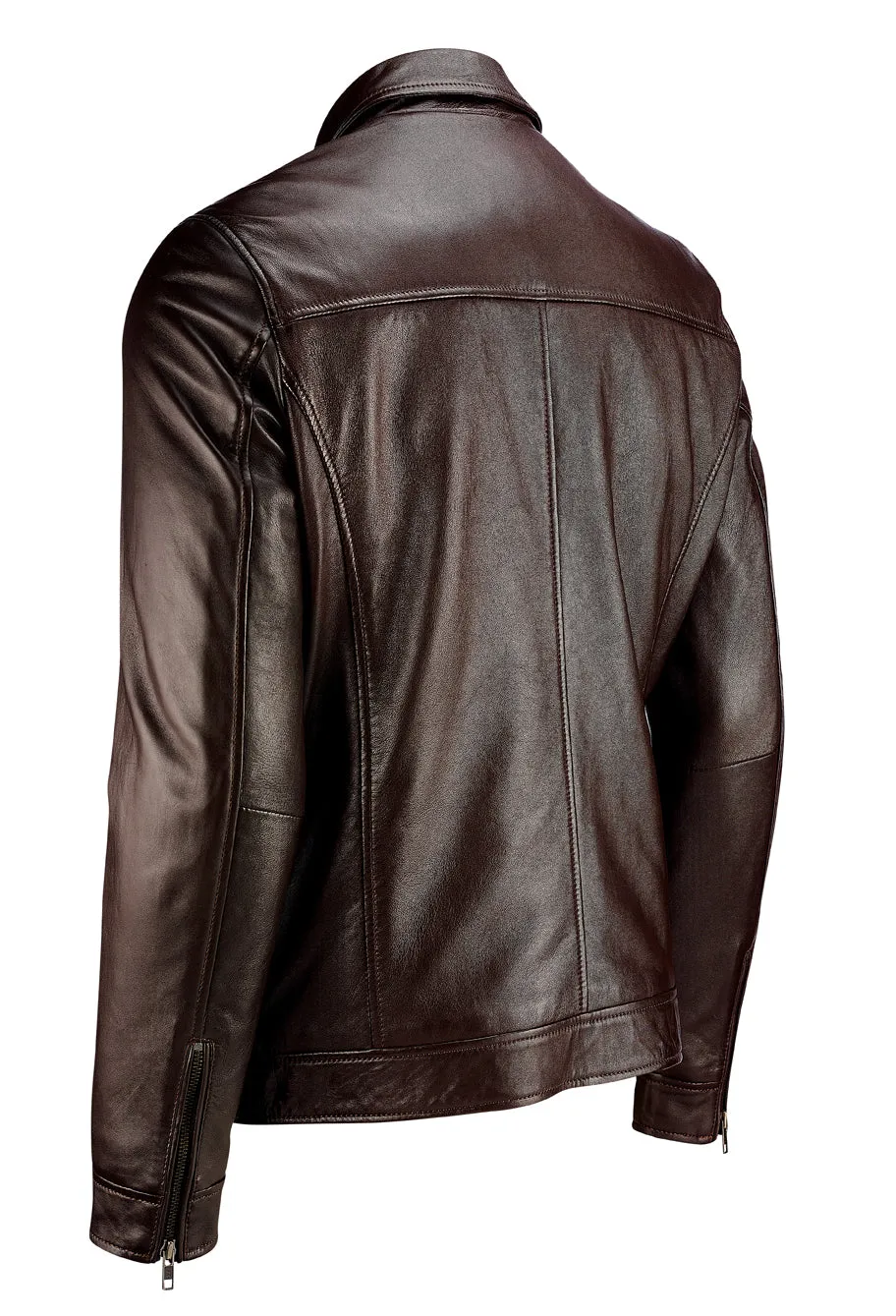 Classic Leather Jacket - Brown
